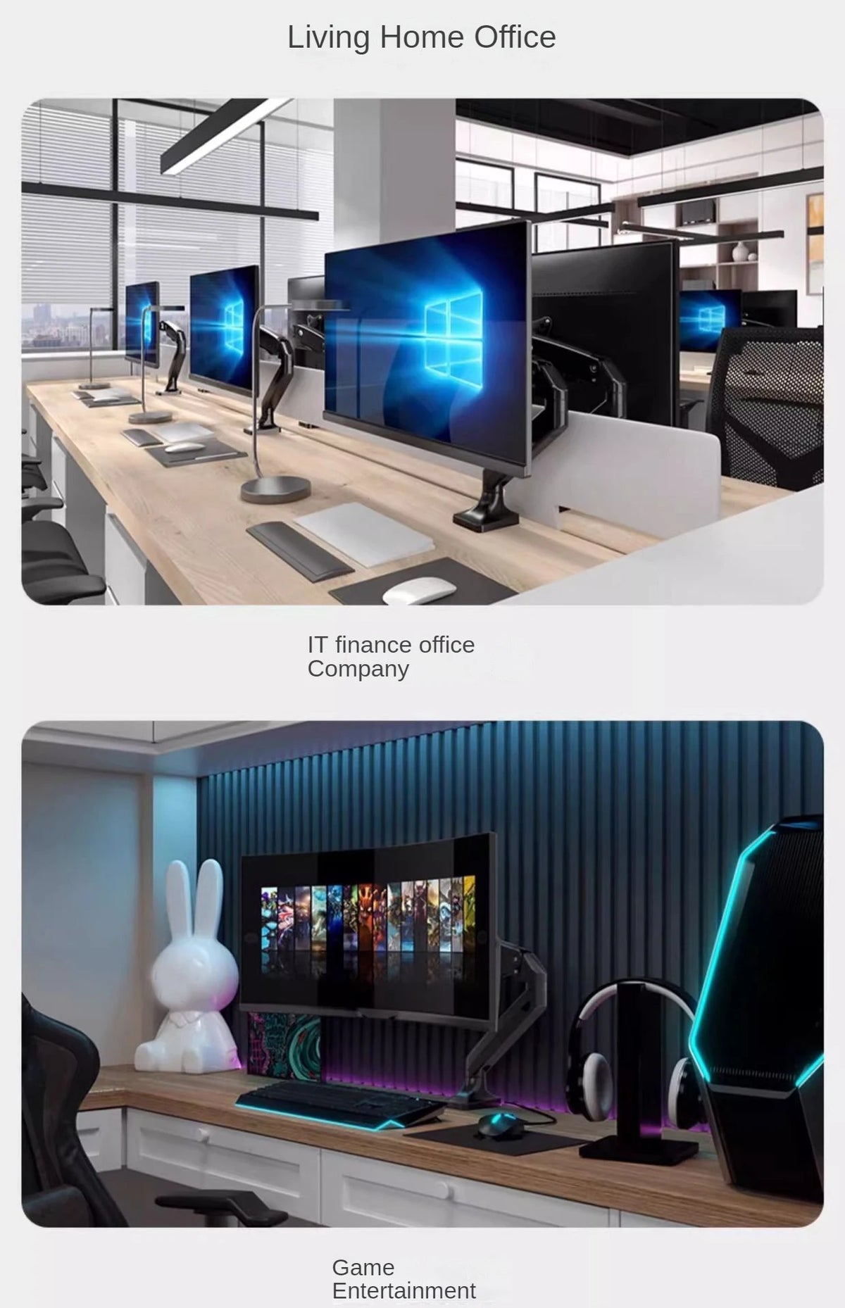 Support simple écran ergonomique bureau Ultimadesk A200