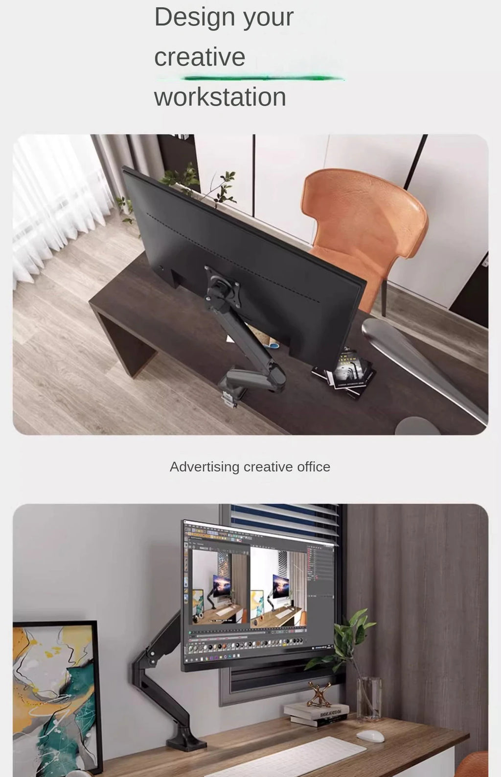 Support simple écran ergonomique bureau Ultimadesk A200