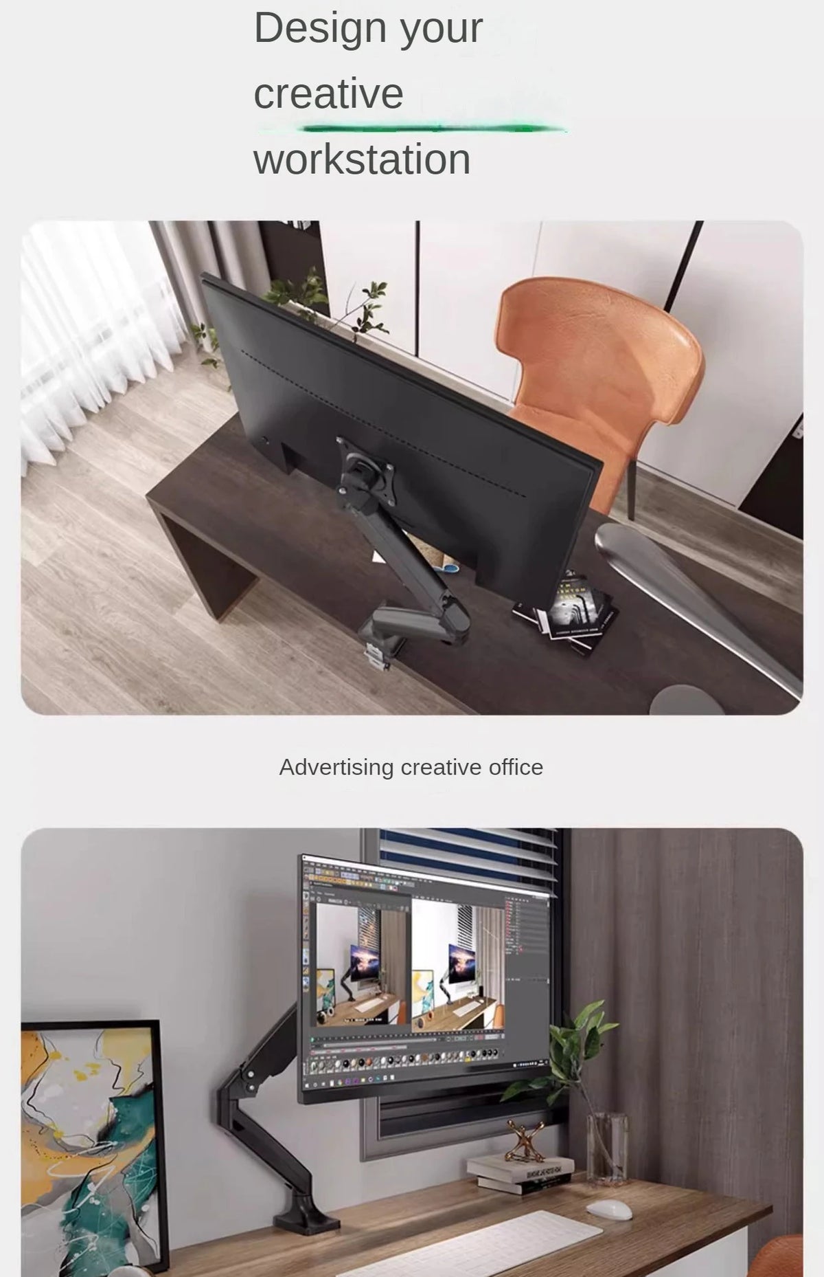 Support simple écran ergonomique bureau Ultimadesk A200